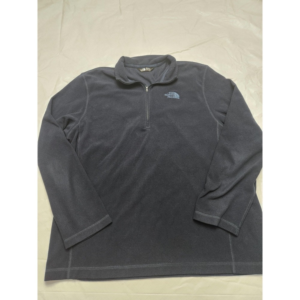 The North Face Sweatshirt Mens XL Blue 1/4 Zip Fleece Mock Neck Pullover‎